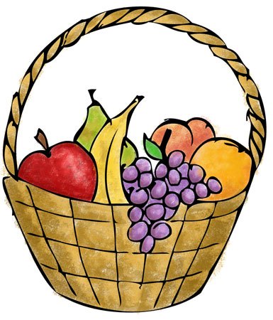 385x450 Fruit Basket Clipart Fruit Baskets Drawing
