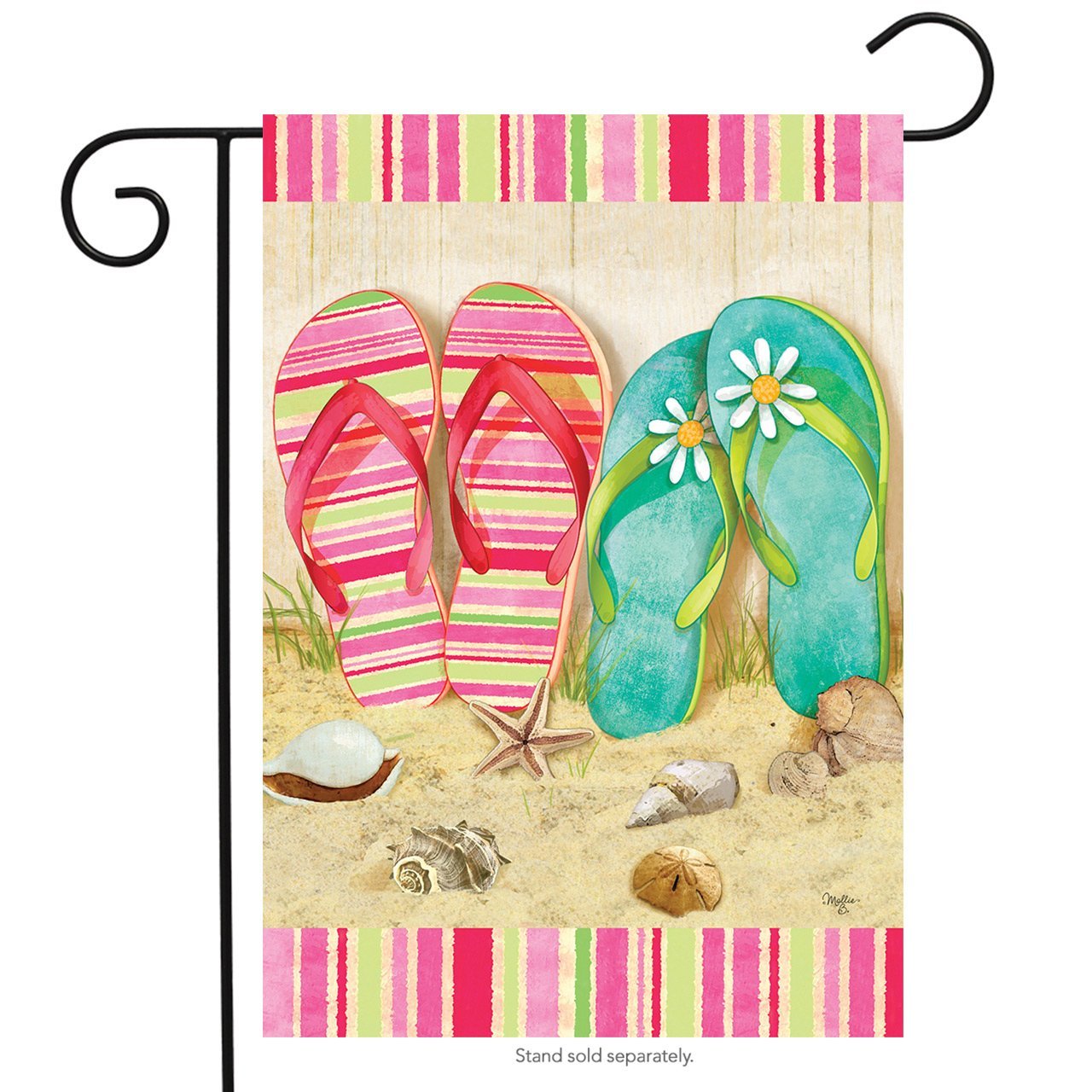 1280x1280 Flip Flop Summer House Flag Seashells Beach Starfish