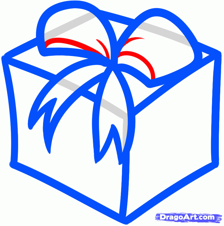 786x791 Draw A Christmas Gift, Step