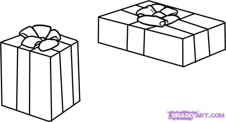 764x412 How To Draw Presents, Step