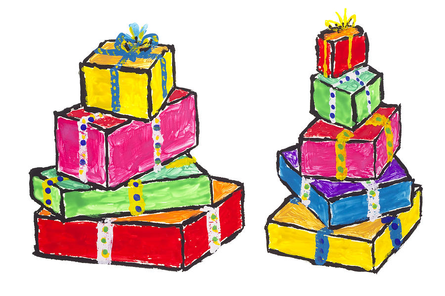 900x600 Painted Christmas Gifts Concept Drawing