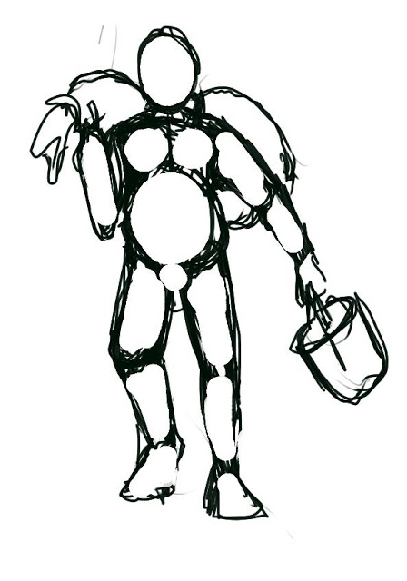 448x640 pencil drawing with gimp sketching a character concept