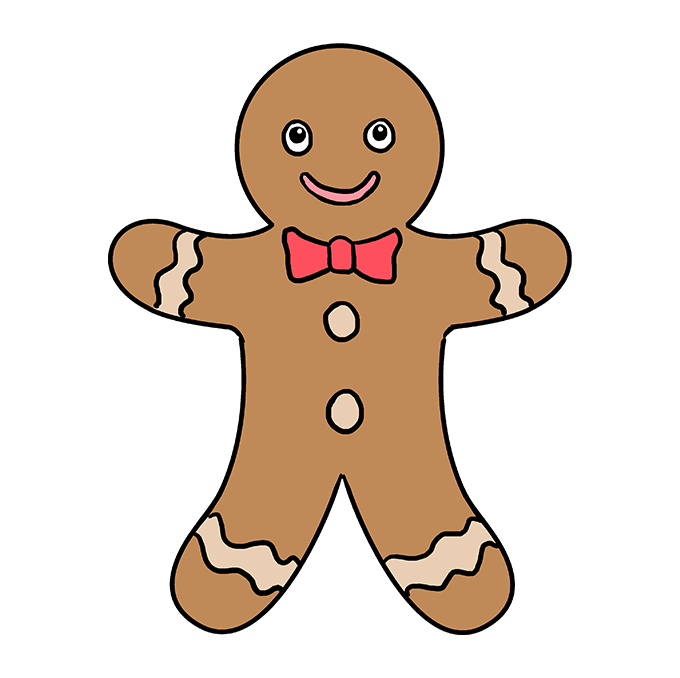 680x678 How To Draw A Gingerbread Man