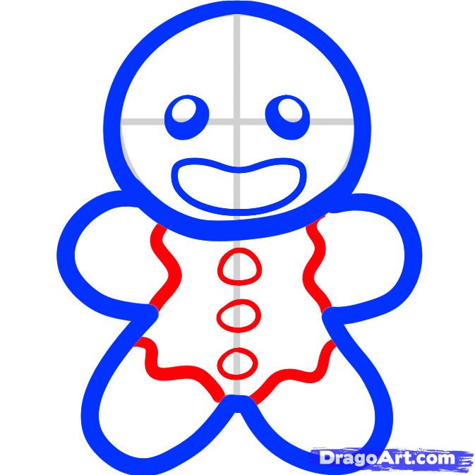 673x673 Step How To Draw A Gingerbread Man For Kids