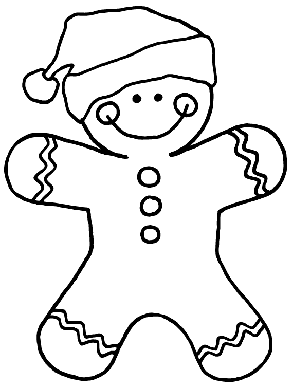 568x755 Free Gingerbread Man Digital Stamp Education Christmas