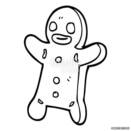 500x500 Line Drawing Cartoon Gingerbread Man Stock Image And Royalty Free