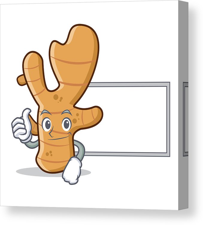 678x750 Thumbs Up With Board Ginger Character Cartoon Style Canvas Print