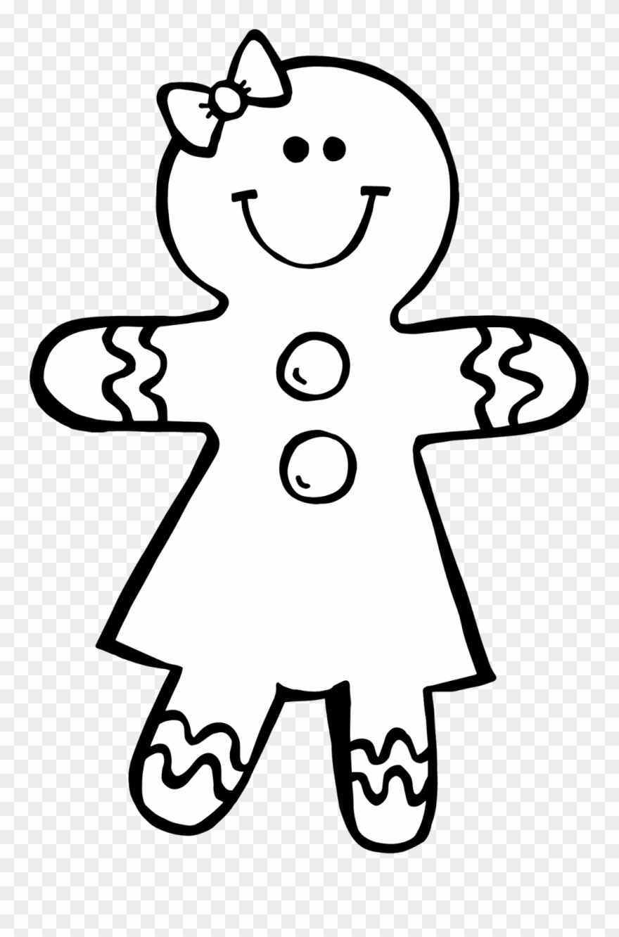 880x1332 Gingerbread Man Black And White Clipart Kid