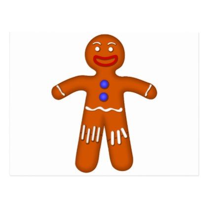 422x422 Gingerbread Man Drawing Postcard
