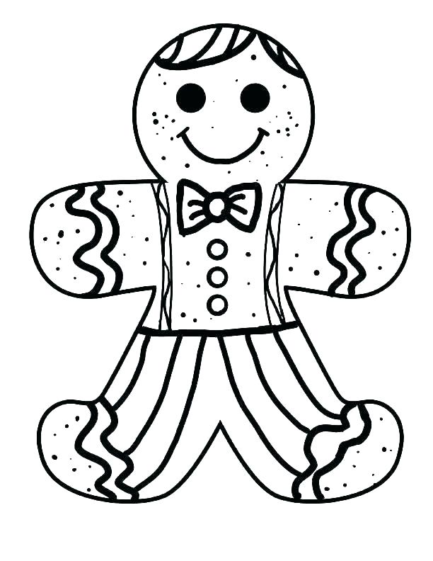 612x792 Gingerbread Man Drawing Template