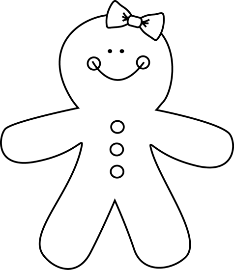 476x550 Black And White Gingerbread Girl Teacher's Clip Art