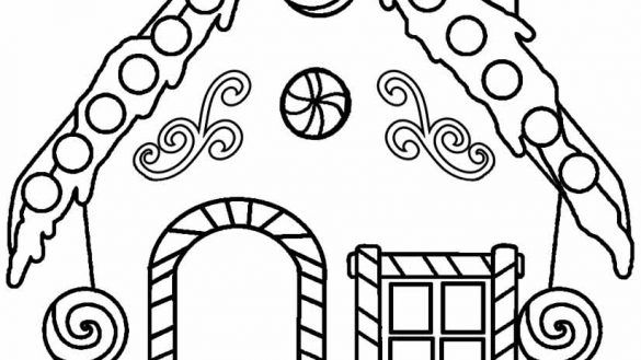 585x329 Stylist And Luxury Gingerbread House To Color Coloring
