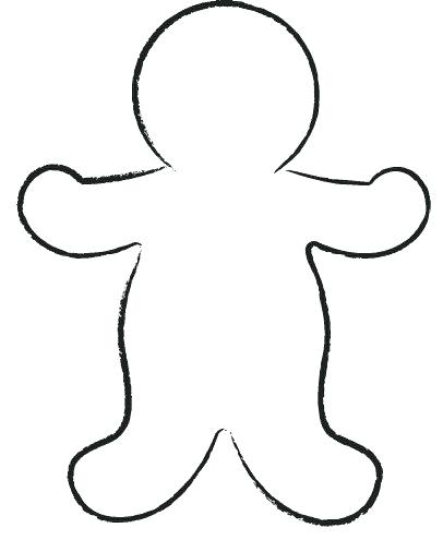 406x495 Ginger Bread Man Outline Gingerbread Man Coloring Pages Free