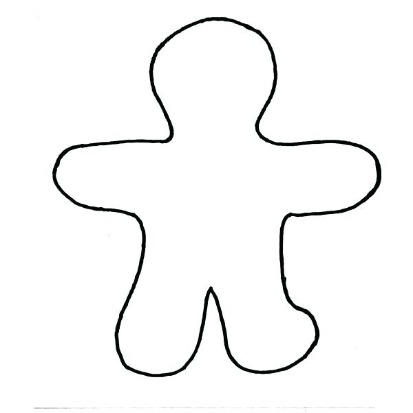 600x600 Ginger Bread Man Outline Gingerbread Man Outline To Print Template
