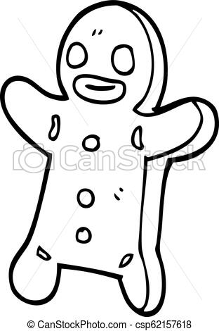 312x470 Line Drawing Cartoon Gingerbread Man