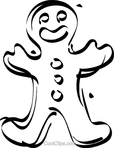 370x480 Gingerbread Man Royalty Free Vector Clip Art Illustration