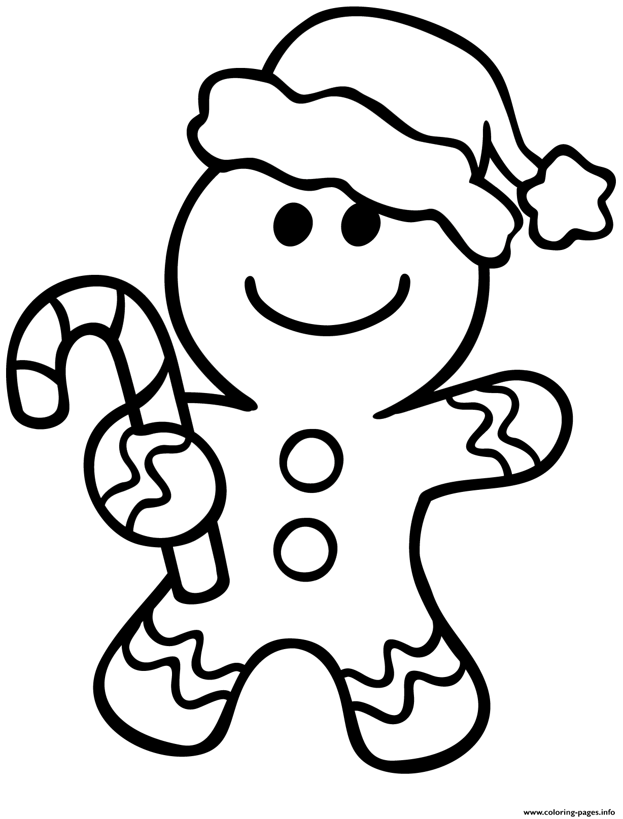 1228x1615 Christmas Coloring Gingerbread Man With Line Drawing