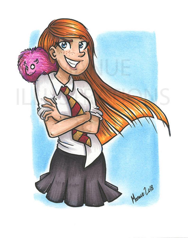 794x1002 ginny weasley illustration original drawing arnold pygmy etsy