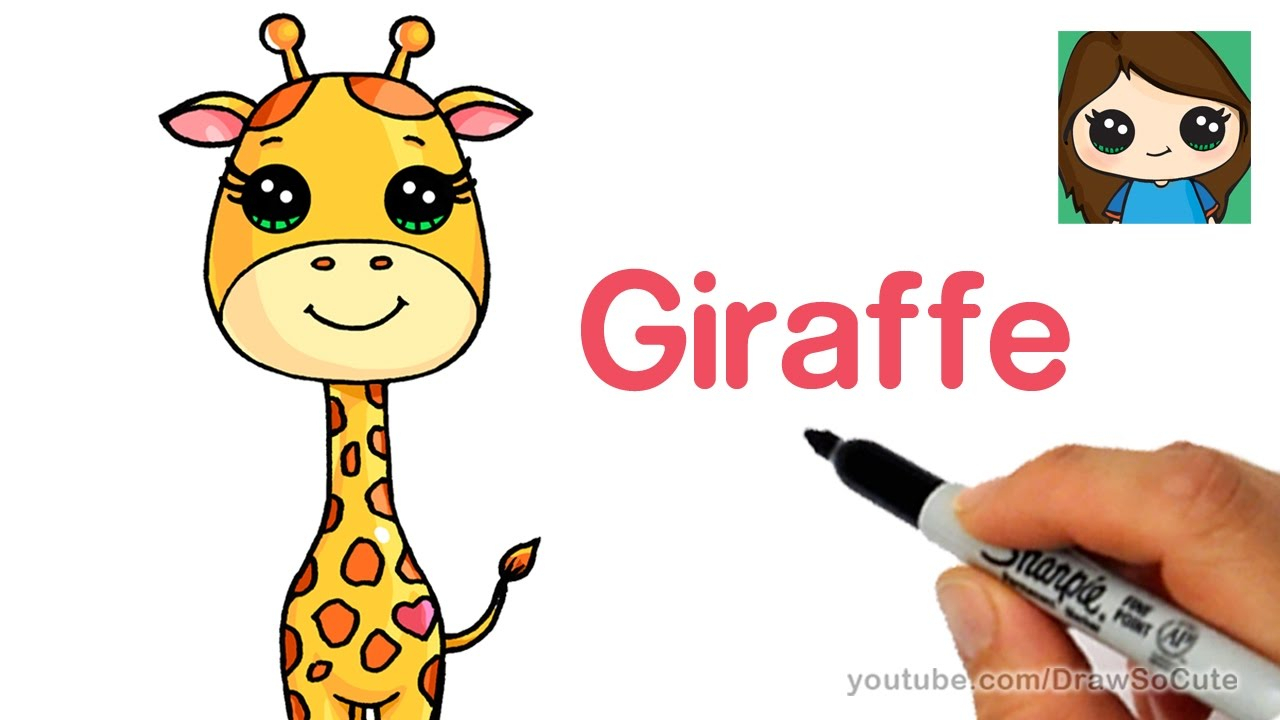 1280x720 Giraffe Cartoon Drawing How To Draw A Cartoon Giraffe Easy