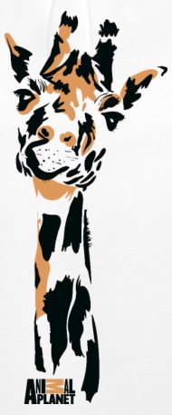 190x457 Animal Planet Africa Cute Giraffe Drawing Girls' Ruffle T Shirt