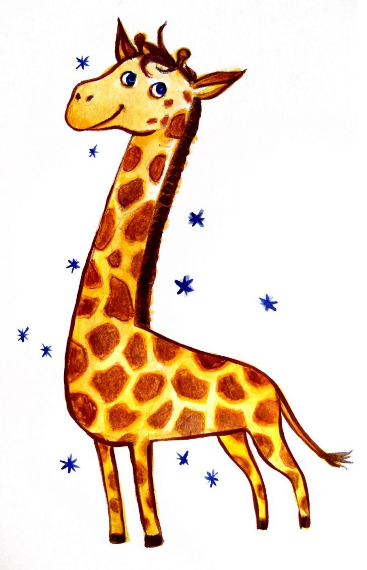 728x1128 Cute And Easy Giraffe Drawing Line Animal Color Tumblr Tutorial