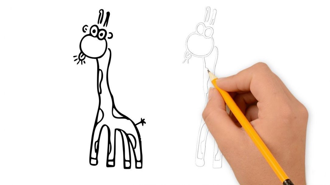 1084x610 Giraffe Drawing Kid Outline Art Aztec Easy Abstract Pictures I