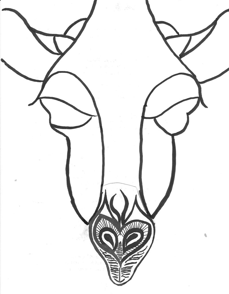 798x1024 Giraffe Outline I Made A Copy Of The Nose And Put It