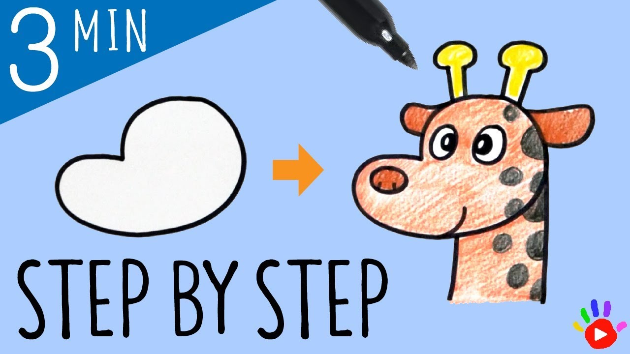 1280x720 How To Draw A Giraffe Drawing Baby Giraffe's Face Step