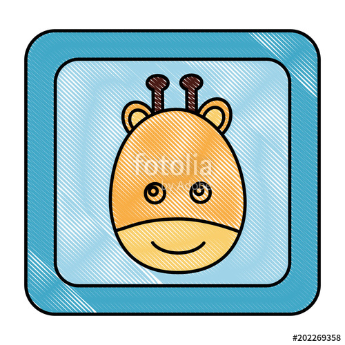 500x500 Toy Play Game Baby Shower Cube With Giraffe Face Vector