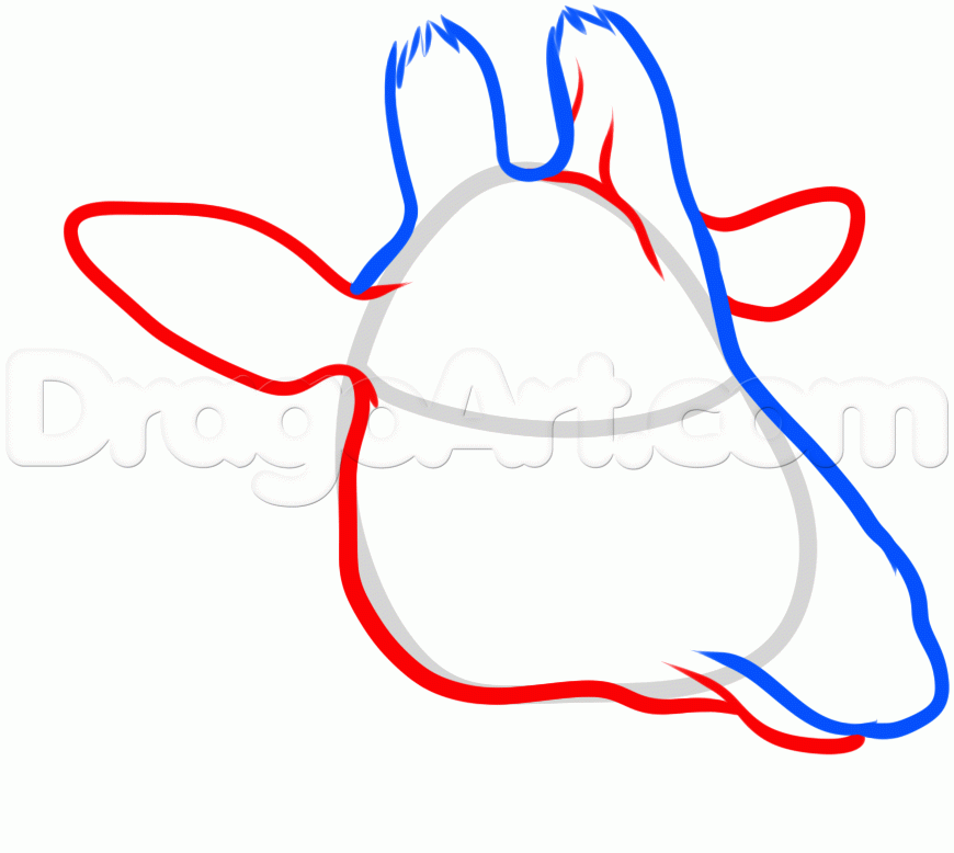 870x778 Draw A Giraffe Head, Step