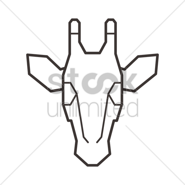 600x600 Giraffe Head Vector Image