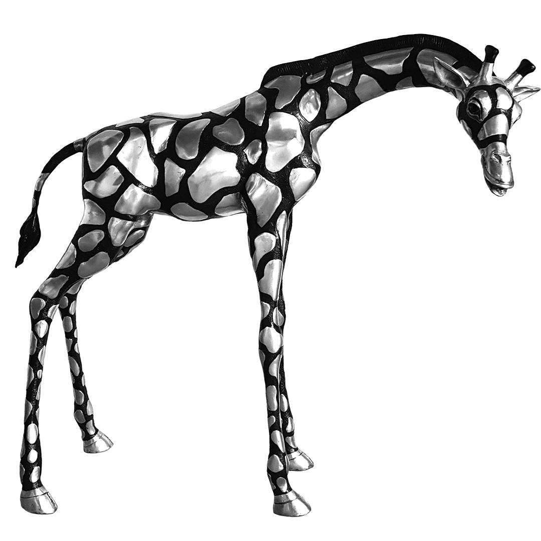 1080x1080 Silver Giraffe Head Down Zawadi Quality African Souvenir