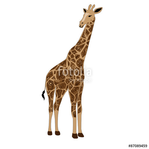 500x500 Giraffe With A Pattern, An Animal With Drawing, A Herbivorous