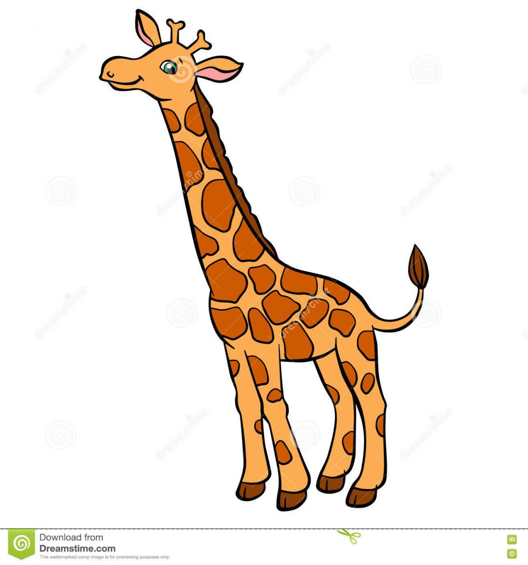 1084x1159 Cute Little Giraffe Drawing Line Step Pictures Cartoon Face
