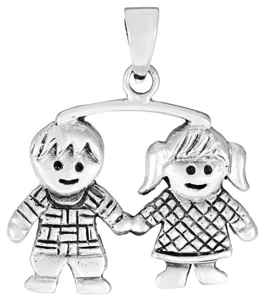 529x600 Ak Jewels Unisex Boy And Girl Holding Hand Oxidized Pendant