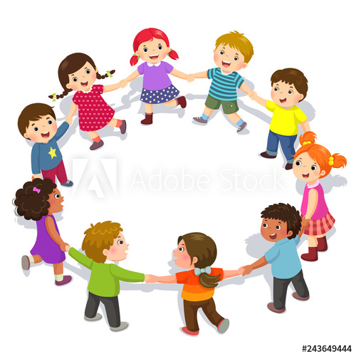 500x500 Happy Kids Holding Hands In A Circle Cute Boys And Girls Having