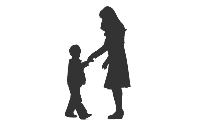 852x480 Little Boy And Girl Holding Hands Silhouette