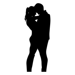 300x300 Boy And Girl Hugging Silhouette