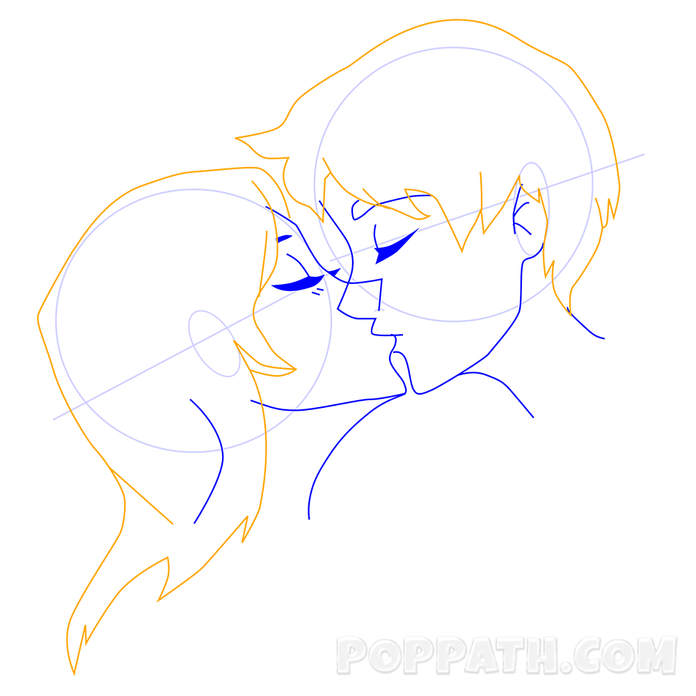 1000x1000 How To Draw A Kissing Couple Pop Path