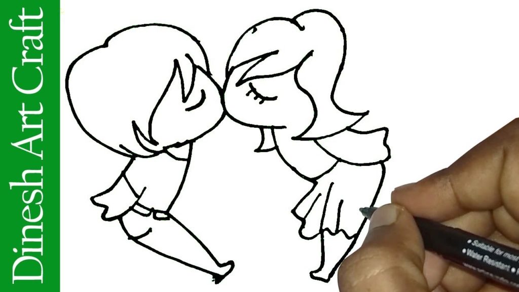 1024x576 How To Draw A Boy And Girl Kissing Easy Valentine's Day Drawings