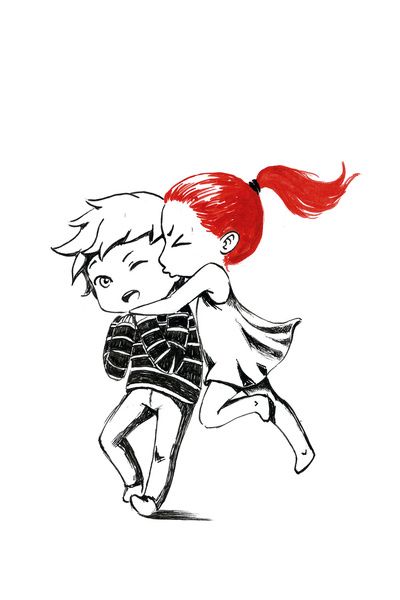 400x600 Boy And A Girl Art Print