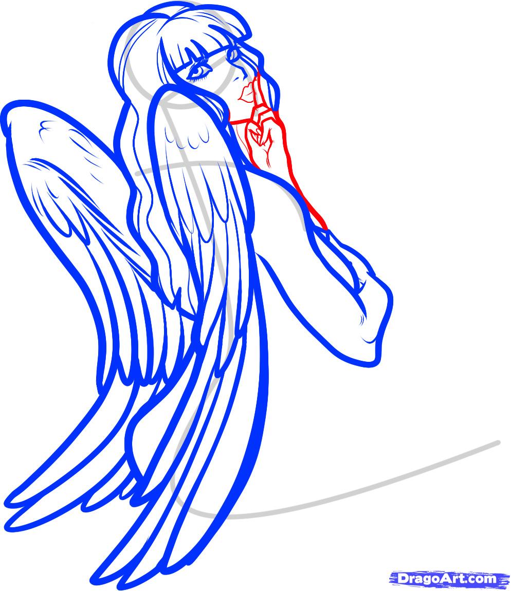 994x1150 How To Draw An Angel Girl, Angel Girl, Step