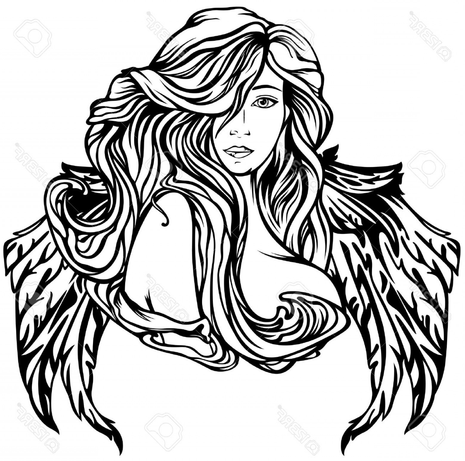 Girl Angel Drawing | Free download on ClipArtMag