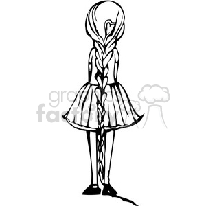 300x300 View Of The Back Of A Girl Standing Clipart Royalty Free Clipart
