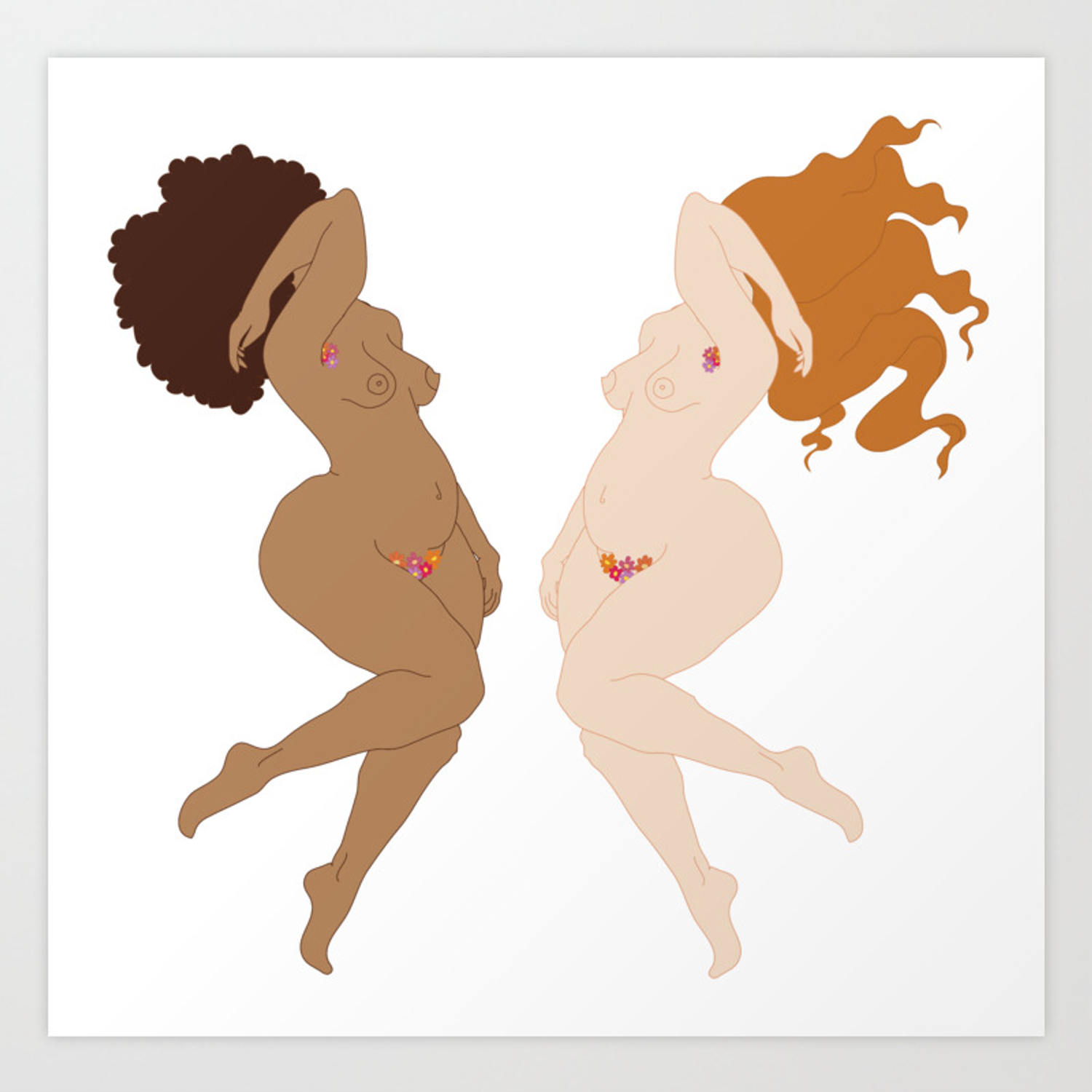 1500x1500 Digita Illustration Drawing Girl Power Body Positive Art Print