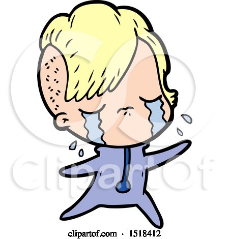 450x470 Cartoon Crying Girl Wearing Space Clothes