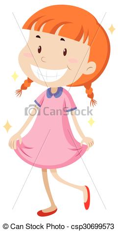 241x470 Little Girl Wearing Clean Clothes Illustration