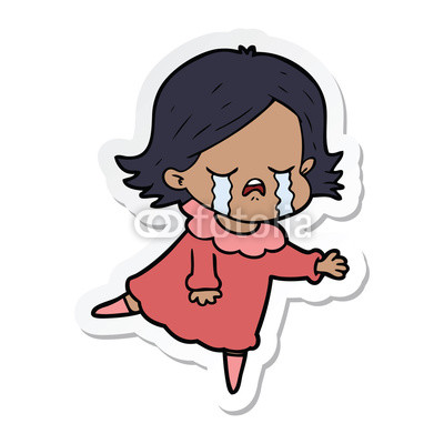 400x400 Sticker Of A Cartoon Girl Crying Buy Photos Ap Images Detailview