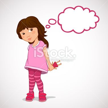 380x380 Vector Illustration Of A Dreaming Girl With A Thought Bubble