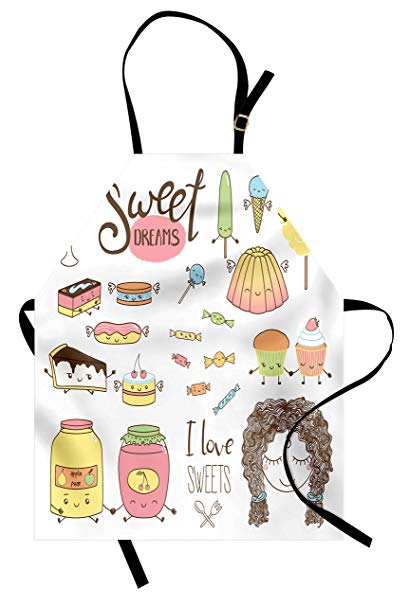 409x606 ambesonne sweet dreams apron, teen girl dreaming